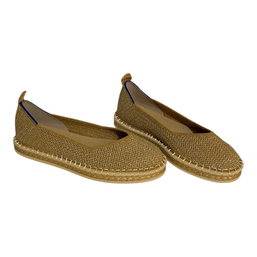 Rothy's The Espadrille Gold Stripe Flat Slip On Shoes - Picture 5 of 11